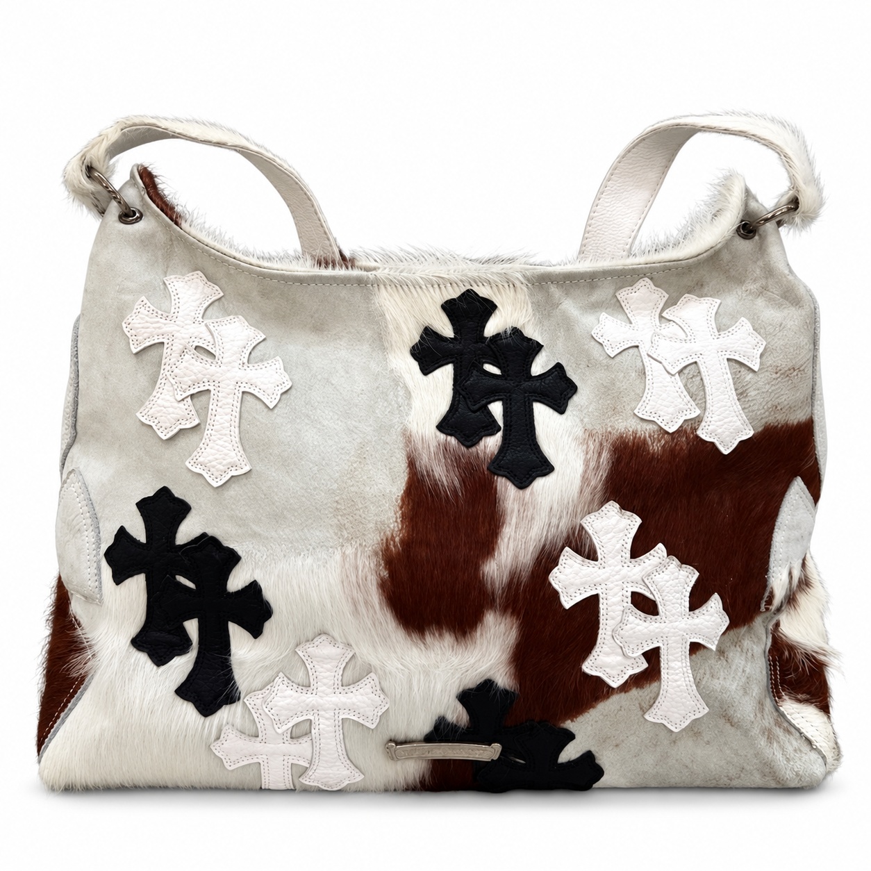 Chrome Hearts Rolling Stones Calf-Hair Cross-Patch Tote