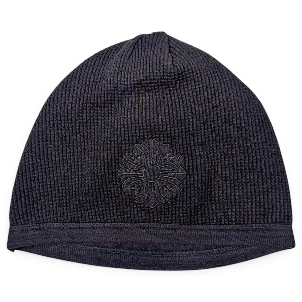 Chrome Hearts Waffle-Knit Beanie — Black