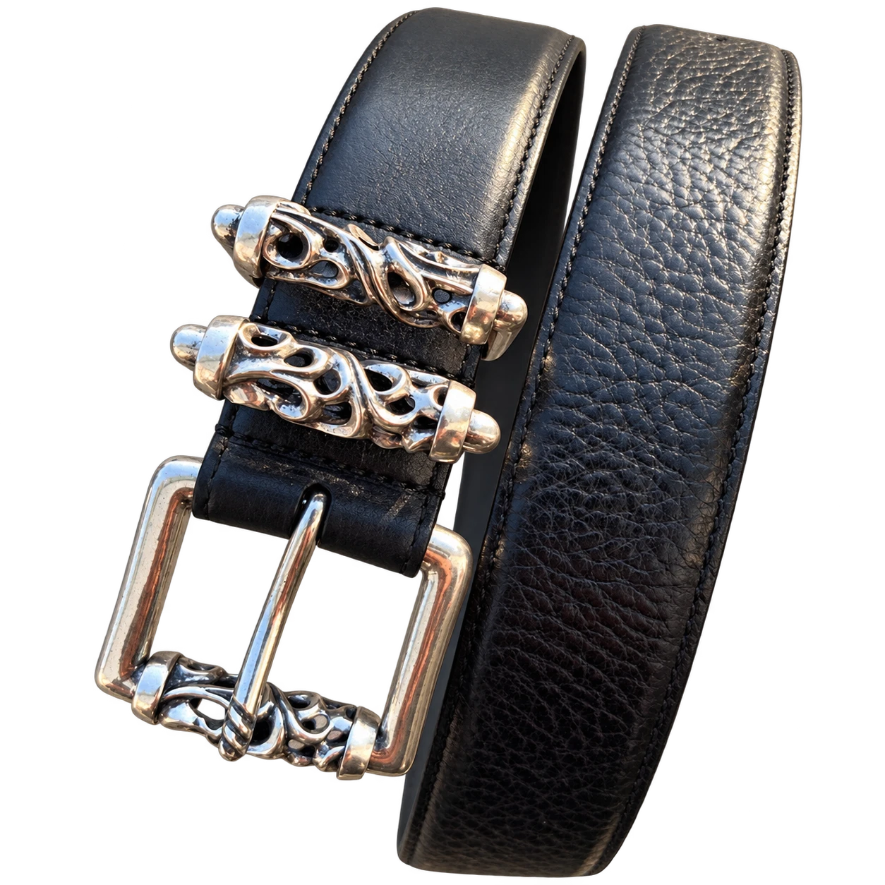 Chrome Hearts Roller Belt — Black Leather / .925 Silver