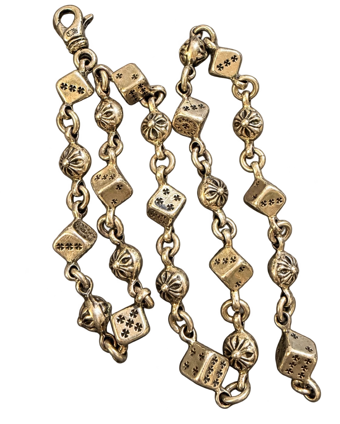 Chrome Hearts Dice & Crossball Necklace — Approx. 50 cm