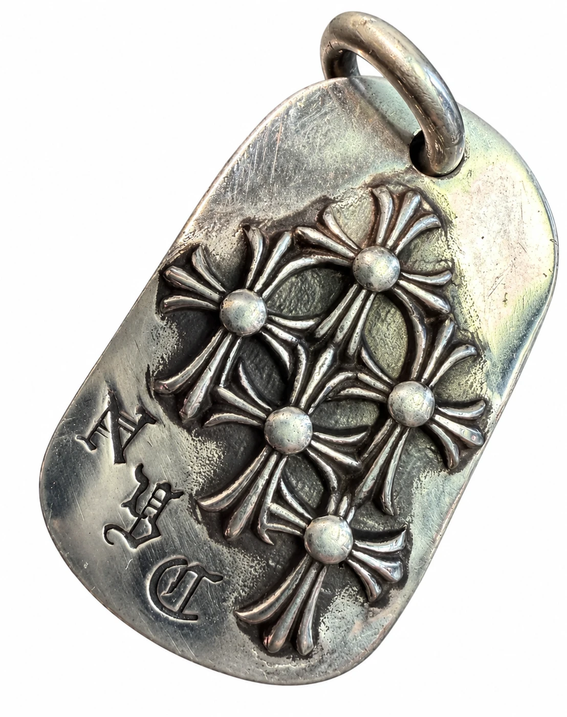 Chrome Hearts NYC Raised Cemetery Cross Dog Tag