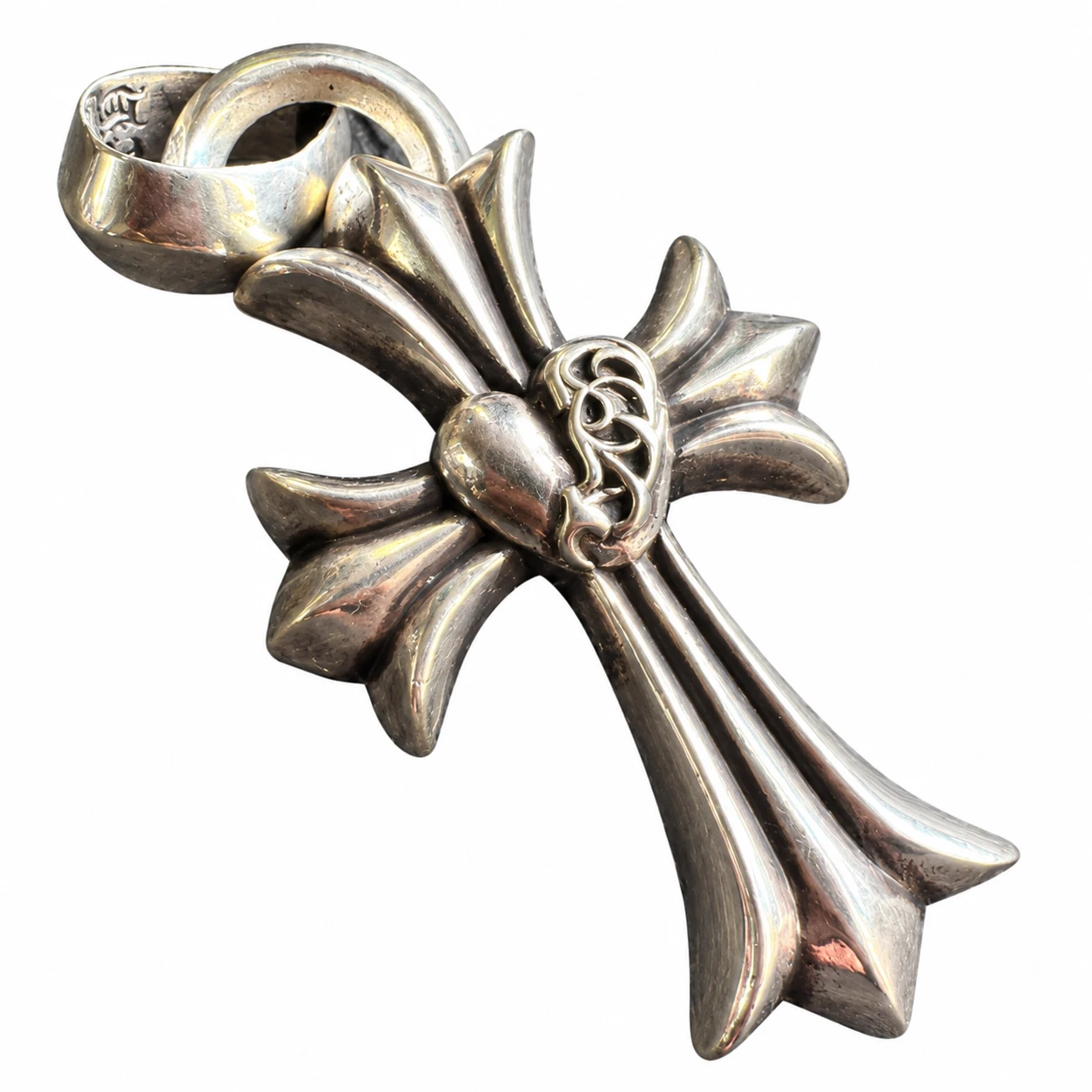 Chrome Hearts Heart & Scroll Cross Pendant